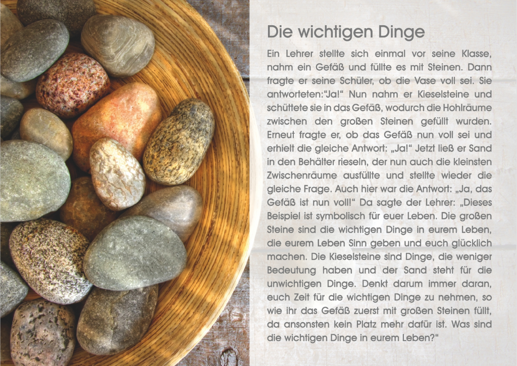 Eine Kleine Geschichte über Die Wirklich Wichtigen Dinge Im Leben www.geschichtenkarten.de